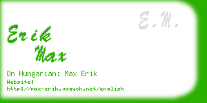 erik max business card